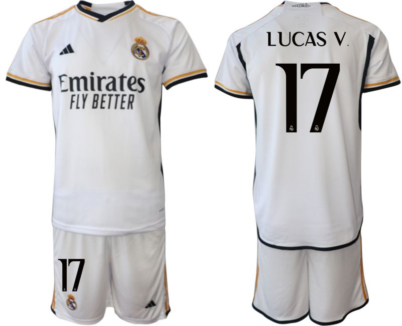 Men 2023-2024 Club Real Madrid home white 17 Soccer Jersey